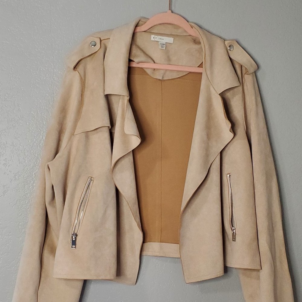 C Est 1946 (Cato) faux suede tan jacket, 22/24W,